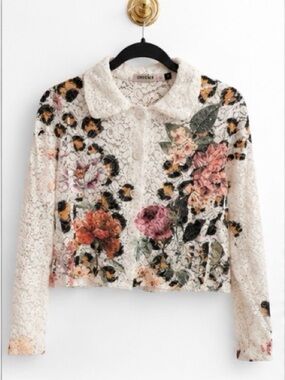 Origami Floral Lace Sequin Jacket – Small – New Without Tags